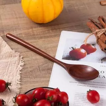 5 шт. деревянная ложка в японском стиле, устойчивая к царапинам, тонкая работа, детская деревянная ложка для ежедневного использования 2