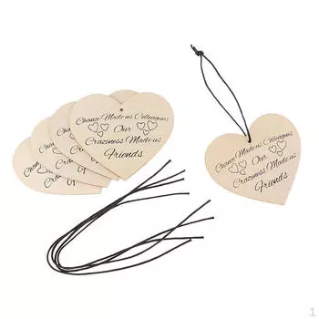 5 шт., деревянные бирки с буквенным принтом в форме сердца, украшения для коллеги, друга