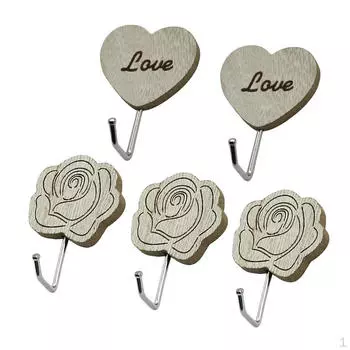 5 шт. деревянные декоративные крючки