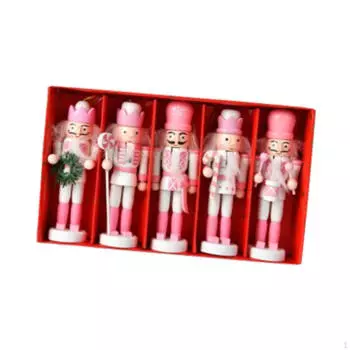 5 шт. Деревянные фигурки Щелкунчика, рождественские подвесные украшения, украшение на Рождество красный