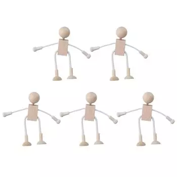 5 шт. Деревянные куклы, незаконченные деревянные роботы с регулируемыми шарнирами, куклы для самостоятельного изготовления красок, вечеринок, настольных украшений