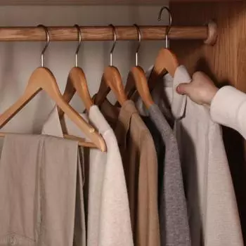 5 шт. деревянные вешалки, прочная, компактная вешалка для одежды с металлическими крючками, органайзер для шкафа, товары для дома прозрачный