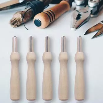 5 шт. Деревянный держатель для ручек с иглами для валяния DIY Craft Швейные иглы для рукоделия Войлочные ручные иглы Инструмент