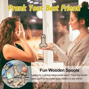 5 шт. Деревянный пенис, катушка для ниток, органайзер для вышивки, шитья, держатель для катушки ниток, подарок для любителей шитья 5pcs