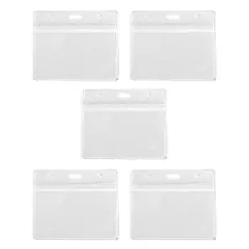 5 шт. держатель для карточек прозрачный 4x3 дюйма удостоверение личности водонепроницаемый рукав из ПВХ для учителя, студента, работника