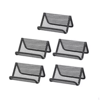 5 шт. держатель для визиток настольный органайзер сетчатая подставка кредит имя чехол для офиса чёрный