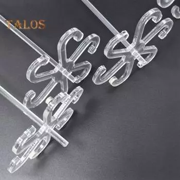 5 шт. держателей для стеблей растений акриловые опоры для стеблей растений с тонким стержнем простая установка крючков для поддержки стеблей для комнатных и уличных садовых растений в горшках 5pcs