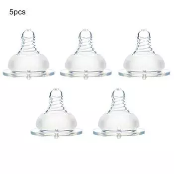 5 шт., детская силиконовая соска-пустышка с широкой шеей и спиральной соской, соска-пустышка для кормления Cross Hole
