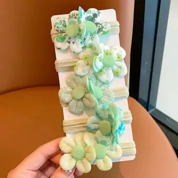 5 шт. Детская веревка для волос с цветком, резинка для волос для девочек, резинка для волос для хвостика, прочная резинка для волос, новая корейская резинка для волос, резинка Size fits all