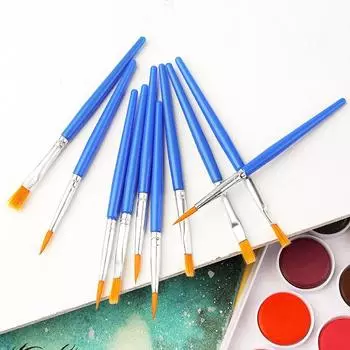 5 шт. детская живопись, нейлоновая кисть с плоской головкой, акриловая акварельная кисть для рисования линий, острая ручка, художественная кисть pointed 5pcs