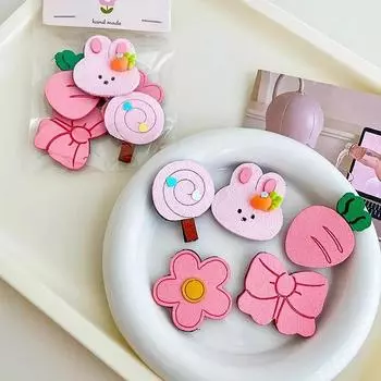 5 шт., детские милые заколки для волос принцессы для девочек, пчел, кроликов, медведей, клубники, моделирующие головные уборы в корейском стиле, детские аксессуары