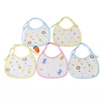 5 шт. детские нагрудники для новорожденных, однотонная ткань для отрыжки, хлопковое полотенце, шарф для младенцев one size разноцветный