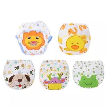 5 шт. детские тренировочные штаны, учебный подгузник, нижнее белье/обучающие трусики для младенцев/подгузники с героями мультфильмов для новорожденных M