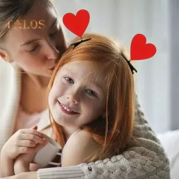 5 шт. детские заколки для волос с мультяшным сердечком, эластичные весенние противоскользящие многоразовые легкие легкие милые заколки для девочек из нержавеющей стали, аксессуары для волос 5pcs