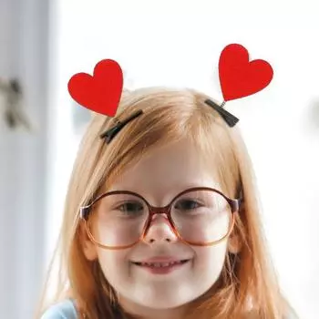 5 шт. детские заколки для волос с мультяшным сердечком, эластичные весенние противоскользящие многоразовые легкие легкие милые заколки для девочек из нержавеющей стали, аксессуары для волос 5pcs