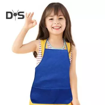 5 шт. детских фартуков для рисования с 2 вместительными карманами, нетканые художественные фартуки для детей от 3 до 7 лет, водонепроницаемые многоразовые детские фартуки для поделок, кулинарии жёлтый