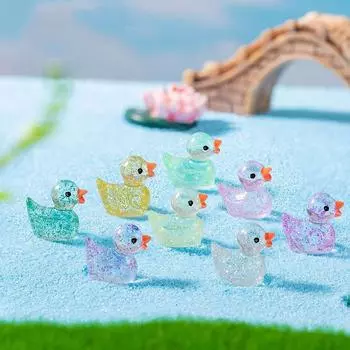 5 шт. DIY миниатюрные фигурки уток милые блестящие утки орнамент мини пайетки утки на открытом воздухе светло-фиолетовый
