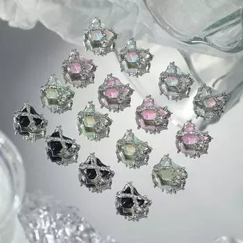 5 шт. DIY украшения для ногтей 3D Сердце Терновник Ретро Блестящие Любящие Сердца Фрезы Для Маникюра Дизайн Аксессуар чёрный