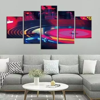 5 шт. DJ проигрыватель виниловый музыкальный декор холст картина настенное искусство HD печать плакат домашний декор декор комнаты современный абстрактный 5 шт. 20x35 20x45 20x55cm