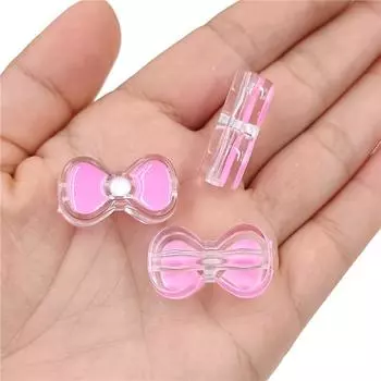 5 шт. для изготовления браслета, ожерелья, свободные бусины, акриловые бусины с перекрестными отверстиями, модные материалы для самостоятельной работы, живопись маслом, бант/бусины-призраки Bowknot жёлтый