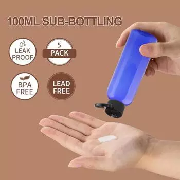 5 шт., дорожный дозатор лосьона, герметичный портативный контейнер для лосьона, многоразовая пластиковая пустая бутылка для косметического лосьона, эфирное масло, тоник для лица A белый