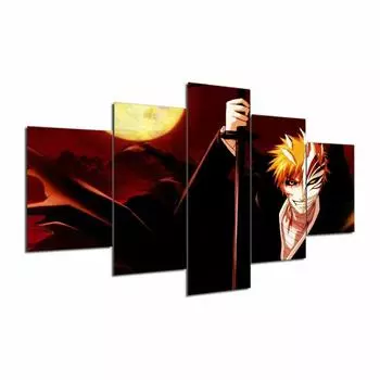 5 шт. Дракон Луна японское аниме стены HD принт 5 панелей декор комнаты современные абстрактные 5 шт. картины домашний декор без рамки 20x35 20x45 20x55cm