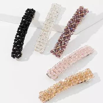 5 шт. две заколки для волос с бриллиантами, хрустальная рыбка, плетеная пружинная нить, минималистичный зажим для волос для девочек