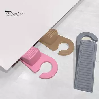 5 шт. дверных стопоров для безопасности дома, конструкция без проколов, мягкий материал, предотвращает несчастные случаи на двери, простая установка дверного стопора коричневый