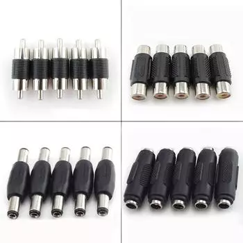 5 шт. Двойной RCA штекер-штекер-гнездо аудио-видео разъем/разъем постоянного тока с двойной розеткой RCA Female to Female