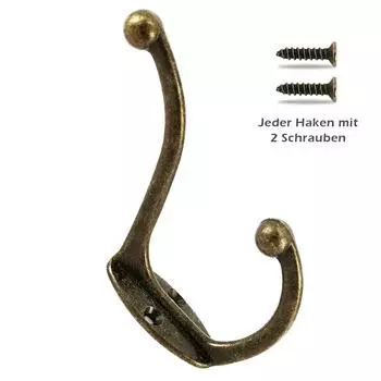 5 шт. двойных крючков для одежды, настенная вешалка для ванной комнаты, ретро-бронзовая вешалка для одежды, прочные нескользящие крючки для двери
