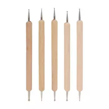 5 шт. двухконцевых точечных стилусов с прочным захватом для самостоятельной гравировки, набор стилусов для изготовления глиняной посуды