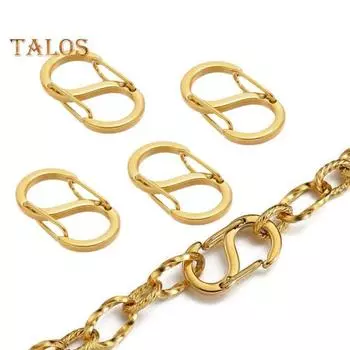 5 шт., двусторонняя пружинная пряжка S-типа, безопасная конструкция с двойным открытием, ожерелье, укорачиватель браслета, застежка для изготовления ювелирных изделий 12mm