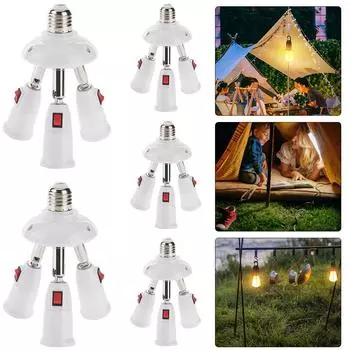 5 шт. E27 разветвитель 3 головки основание лампы регулируемый держатель светодиодной лампы адаптер гнездо