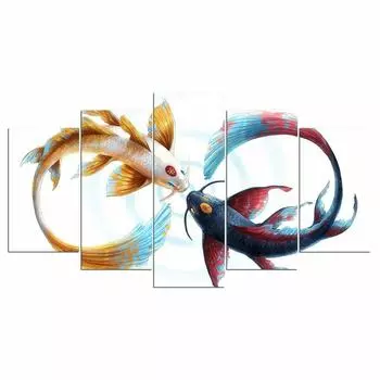 5 шт. Eternal Bond Koi Carp JoJoes художественные фотографии плакат HD печать домашний декор современные картины настенные без рамки 5 панелей абстрактные 20x35 20x45 20x55cm