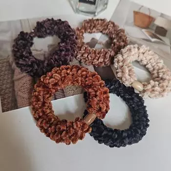 5 шт. Европейские и американские бархатные эластичные резинки для волос для женщин, девушек, резинки для волос, веревка для корейских аксессуаров для волос, держатель для хвостика