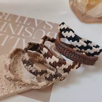 5 шт. Европейские и американские плетеные широкие унисекс эластичные резинки для волос для женщин, девушек, мужчин, держатель для хвостика, аксессуары для волос