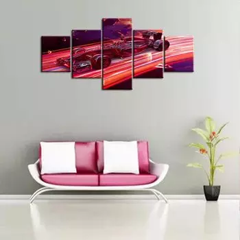 5 шт. F1 гоночный автомобиль искусство гоночный спортивный автомобиль красный абстрактный 5 шт. картины холст картины настенный постер HD печать без рамки 20x35 20x45 20x55cm