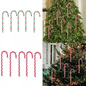 5 шт. Фестивальные пластиковые леденцы-трости, украшение для рождественской елки, разные цвета, украшения для рождественской вечеринки A