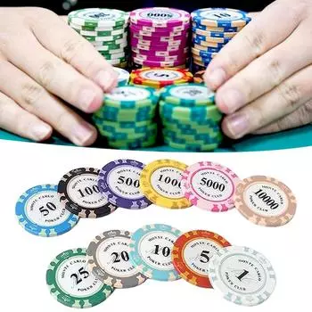 5 шт. фишки для покера, монеты казино, фишки для азартных игр разных номиналов, Техасские настольные игры для казино, фишки для развлечений на вечеринке 5pcs