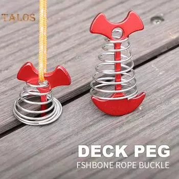 5 шт. фиксированные пряжки для палаток, D-образная пряжка, дизайнерские исправления, многоразовые полезные весенние колышки из рыбьей кости, колышки для кемпинга L красный