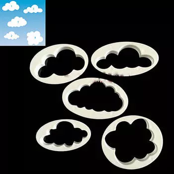 5 шт. Форма для украшения торта из помадки в виде облаков, формочка для печенья и помадки