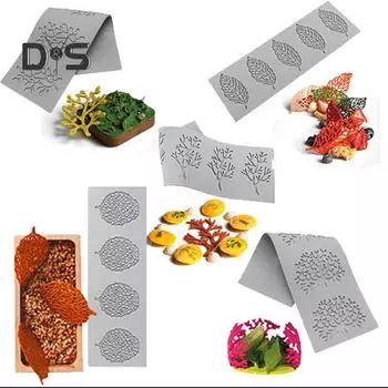 5 шт. формы для листьев 3D коралловая ветка кружевной дизайн для украшения торта смола ремесло пищевая силиконовая форма серый