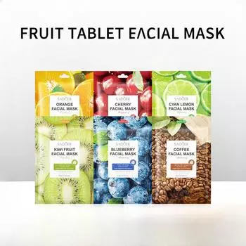 5 шт. Фруктовая маска для лица SADOER, увлажняющая маска для лица, средство для ухода за кожей Orange