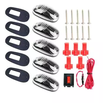 5 шт. габаритные огни на крыше, габаритные огни кабины, янтарные фонари, водонепроницаемые габаритные огни кабины грузовика для грузовика, внедорожника, кемпера 1