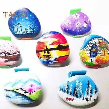 5 шт. Галька для рисования, натуральные речные камни, гладкие неполированные плоские камешки для детей и взрослых, искусство рисования своими руками, садовый декор S