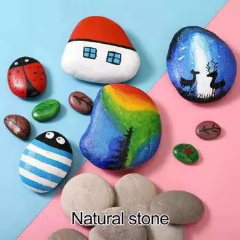 5 шт. Галька для рисования, натуральные речные камни, гладкие неполированные плоские камешки для детей и взрослых, искусство рисования своими руками, садовый декор S