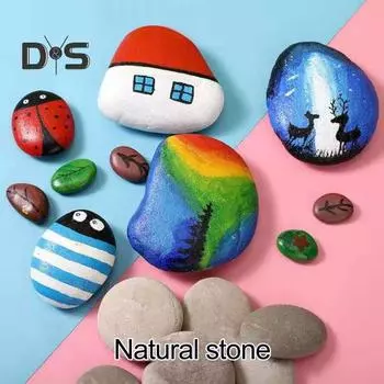5 шт. Галька для рисования, натуральные речные камни, гладкие неполированные плоские камешки для детей и взрослых, искусство рисования своими руками, садовый декор S