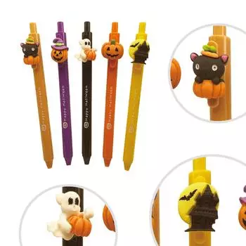 5 шт. гелевая ручка на Хэллоуин, мультяшная выдвижная гелевая ручка, ручка для письма на Хэллоуин, принадлежности для вечеринки на Хэллоуин для студенческой игры, награда A