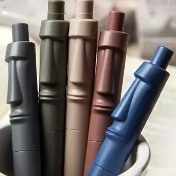 5 шт. гелевых ручек Moai Style Smooth Roller Ink Letter Pens 0,5 мм Тонкий кончик Эргономичный дизайн Удобная ручка Ручки для подписи 5pcs