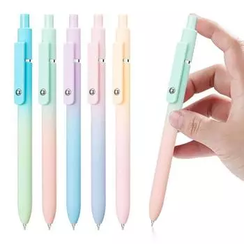 5 шт. гелевых ручек, выдвижные ручки с защитой от стресса, гелевые чернильные ручки с кончиком 0,7 мм, удобные ручки с щелчковым дизайном для письма 5pcs